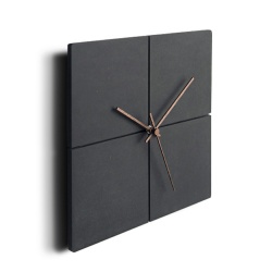 Square Silent Wall Clocks,Modern Wall Clocks,Black Large Wooden Wall Clock