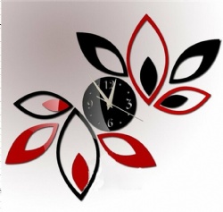 Modern Flower Design Mirror Wall Clock