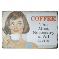 Creative Advertising Vintage Tin Signs, coffee cup design For Bar Pub Home Wall Decor, Retro Metal Poster