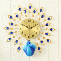 Metal Art Peacock Wall Clock
