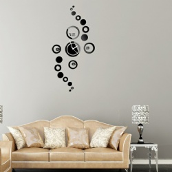 Acrylic Circles Rounds Numbers Art Mordern Luxury Design DIY Removable 3D Crystal Mirror Wall Clock