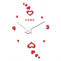 Arabic Digital Heart Wall Clock Romantic Home Decor Large 3D Clock