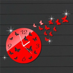 Removable Beautiful Scenery 3D Decorate Mirror Wall Stickers Clocks