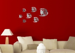 Silver Rectangle Line 3D Wall Stickers Home Decoration