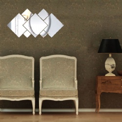 Diamond Rhombus Mirror Acrylic 3D Home Decoration Art Wall Sticker