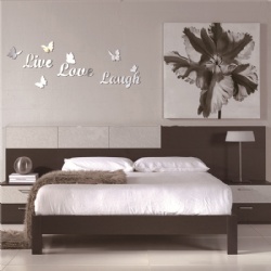 Live Love Laugh Butteryfly DIY Acrylic Cute Design 3D Wall Stickers