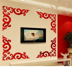 Chinese Style Flower Vine Mirror 3D Wall Stickers