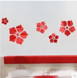 TV Background Decor Red Flowers Wall Art Stickers