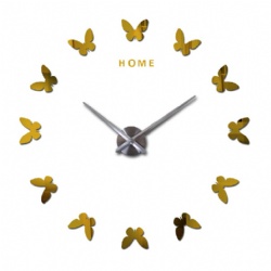 3D Diy Wall Clock Romantic Butterfly Decor Mirror Wall Stickers Modern Wall Clock