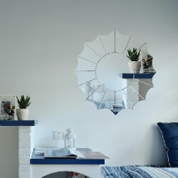 Sun Flower Cute DIY Mirror Effect Reflective 3D Wall Stickers Home Decoration