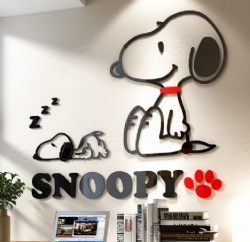 Cute Snoopy Creative Acrylic 3D DIY Wall Stickers For Kids Room