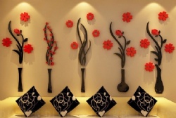 Vase 3D Wall Art Design DIY Wall Stickers