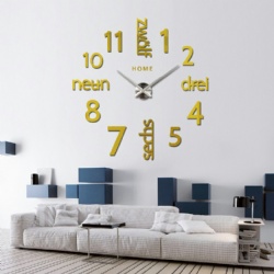 3D Diy Digital Wall Clock Living Room Acrylic Mirror Wall Sticker Quartz Large Wall Clock