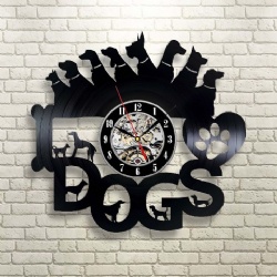 Different Dogs CD Black Hollow Wall Clocks
