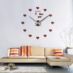I Love You Heart Acrylic Quartz Wall Clock Reloj De Pared Quartz Watch Horloge Home Living Room Modern Wall Clock