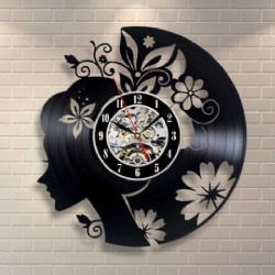 Beautiful Design Crystal Vinyl Record Big Decorative Wall Clocks