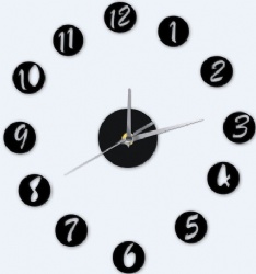 Rounds Numbers Digital Wall Clock ,3D Modern Quartz Decorative Wall Clock ,Kitchen Decor Wall Sticker
