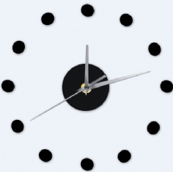 Small Dots 3D DIY Wall Clock ,Sticker Quartz Silent Wall Clock