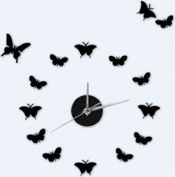 15 Butterfly Romantic Home Decor 3D DIY Self-adhensive Wall Clock