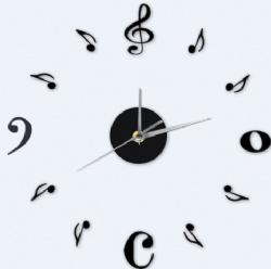 Acrylic Music Note Digital Number Home Decor Wall Clocks