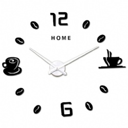 Arabic Digital Coffee Cups Self-adhensive Stickers Kitchen Modern Big Clock