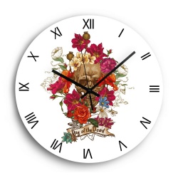 12 Inch Silent Analog Luxury Gift Wall Clock With Printing Design Home Decoration