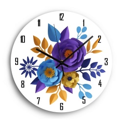 Hot sale Giant Luxury 3d Flower Design Kitchen Acrylic Wall Clocks