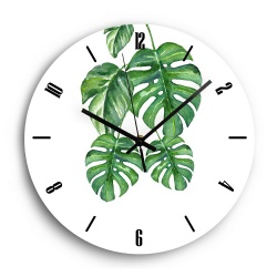 12 Inch White with Printed Classic Fancy Acrylic Wall Clocks