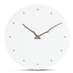 Modern Nordic Wooden Wall Clock Simple White MDF Hanging Round Wood Clock
