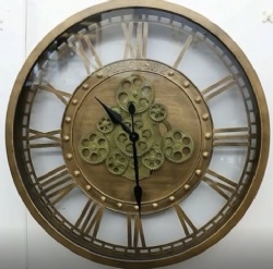 Metal art gear design large size wall clock