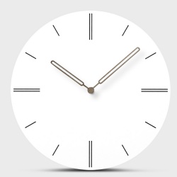 12 Inch Creative Wood Wall Clock Hanging Modern Mute White Clock Circular European Design Simple Craft Watch Home Office Decor
