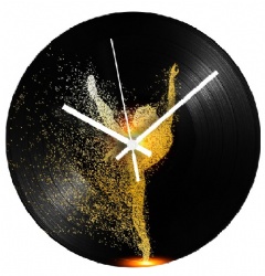 Ballet Dancer Wall Clocks Black Circular LP Vinyl Record Clock