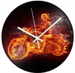 12'' Motocycle Skull Vinyl Record CD Clock