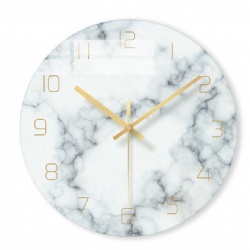 Brief Marble Design 12 Inch Diameter Wall Clocks
