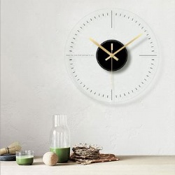 Custom Design Modern Roman Numeral Silent Glass Wall Clock